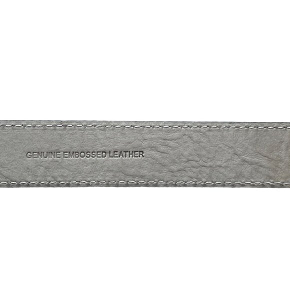 Talbots Black Embossed Leather Belt Faceted Gemstone Style Buckle 30” - 34” GUC - Picture 8 of 11